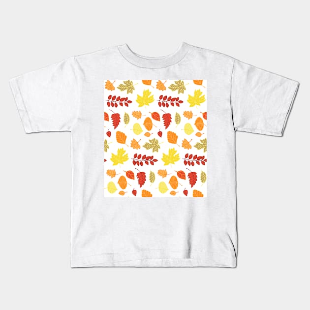 Colorful autumn pattern Kids T-Shirt by katerinamk